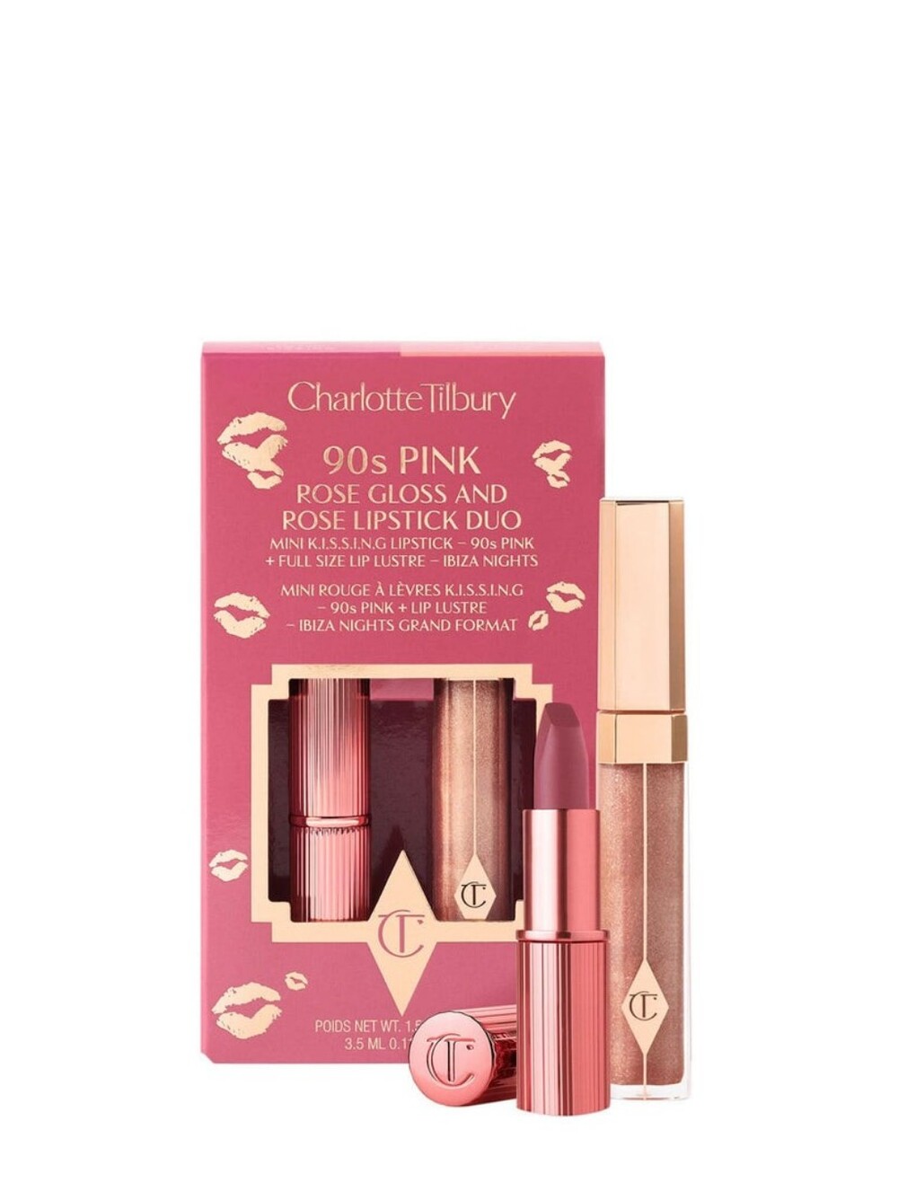 Charlotte Tilbury 90s Pink Rose Lipstick & Rose Gloss Duo NWT Sealed